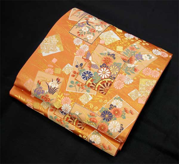 【 光悦 錦 ・ シルクロード 】西陣 高級 袋帯 西陣織 工業組合品質表示証紙No.279西陣高級袋帯だから締めやすさ抜群!! 振袖・色留・訪問着・色無地などに最適です 【お仕立て代サービス】