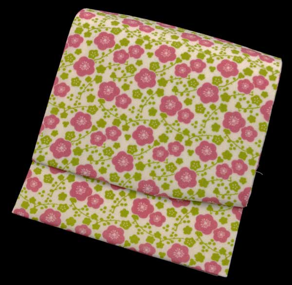 誰でも簡単に帯が結べます梅花 柄 軽装帯 ( 名古屋帯 )【さくら小町オリジナル商品】【 日本製 】ちり..