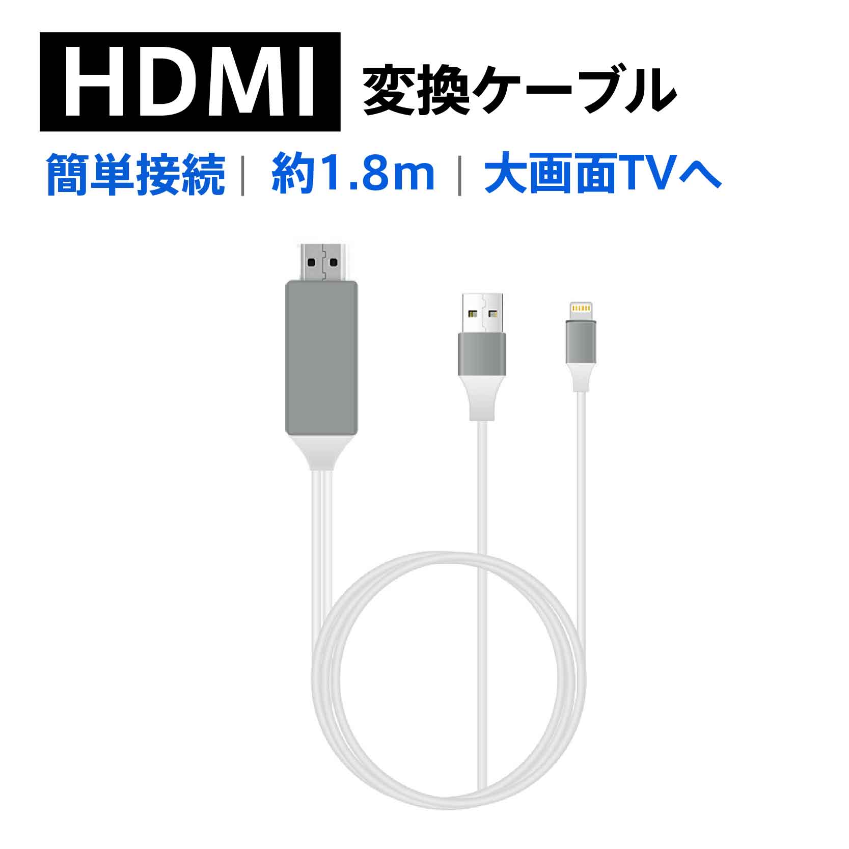 hdmi 変換 ケーブル 4K 1.8m 車載モニタ