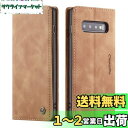 QLTYPRI Samsung Galaxy S10 Plus ケース 手帳型 PU 高級レザー マグネット カード収納 全面保護 薄型 耐衝撃 横置き Qi充...