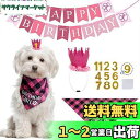 GOODCHI 犬 誕生日 帽子 ペット 誕生日 飾り付け 犬 猫 誕生日帽子 バンダナ バナー ペットグッズ おしゃれ 誕生日 記念日 パーティー飾り (ピンク)