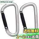 munkees 人気な?型カラビナ バックパックバックル キーホルダー やかん吊りバックル アウトドアアクセサリー (ラージ、シルバー、二枚入り)