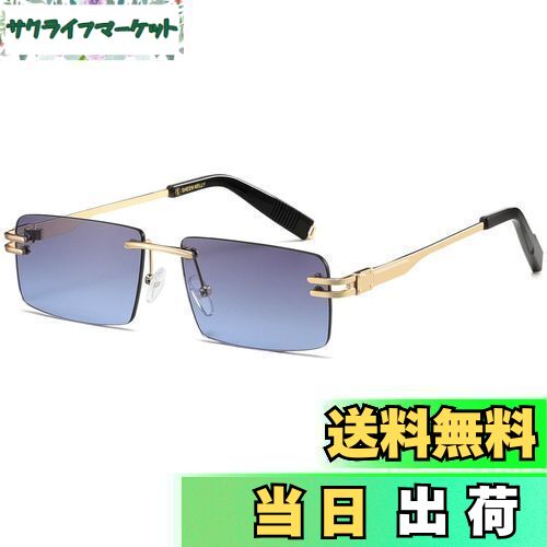 【送料無料】[SHEEN KELLY] 男性用レトロリムレスサングラス女性用長方形超小型フレームサングラスシー..