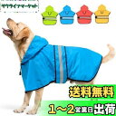 Candofly 犬 レインコート 防水 犬用レインコート フード付き 反射性犬カッパ調節可能なペットジャケット 犬の レインコート 梅雨対策 犬用レインジャケット 軽量ペットスリッカー フード ポンチョ小型・中型・大型犬用 (L, 青)