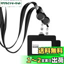 Chouiery ネームホルダー 2枚入れ ID カード ホルダー ネックストラップ 横型 伸縮リール式 カードスロット3つ PU革 吊り下げ 名札 ストラップ 名札 ホルダー カードホルダー 首掛け ネックストラップ イベント スタッフ パス 名刺 社員証 ケース パスケース 展示会 (ブ