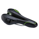 【送料無料】ZHIQIU 自転車用ソフトサドル 穴あき スポーツクッション カラーサドル マウンテンバイク、ロードバイク、折り畳み自転車に適応 通気性 蒸れ対策 衝撃吸収 取付便利 (ブラック/グリーン)