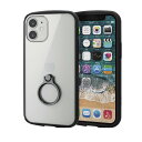 エレコム iPhone 12 mini ケース ハイブリッド 耐衝撃 TOUGHSLIM LITE フレームカラー リング付 ブラック PM-A20ATSLFC...