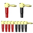 【送料無料】Cleqee l型 バナナプラグ 24k 金メッキオーディオコネクタ スピーカーターミナル 接続 ゴールド L型 コネクタ ケーブ オーディオ バナ...