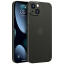 「0.3mm極薄」iPhone 13 Mini対応ケース memumiマット質感 オリジナル設計 指紋防止 傷付き防止 ワイアレス充電対応 5.4インチ人気ケース?カバー(Trans-Black)