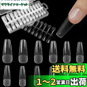 【送料無料】FINGOOO ネイルチップ 透明 240枚 ロング 超薄 クリア 長さ出し 長さだし ミディアム 付け爪 つけ爪 自然なフィット感 密着 (バレリーナL)