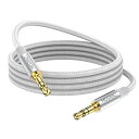 MOSWAG オーディオケーブル3メートル(3m) 3.5mm aux ケーブル 3.5mmオーディオケーブル ヘッドホンケーブル オス-オス ステレオミニプラグ ハイレゾ音質 ナイロン編組ステレオジャックコード電話、ヘッドフォン、スピーカー、タブレット、PC、音楽プレーヤーなど対応(2)