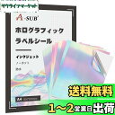 A-SUB 印刷できる ホログラムラベルシール ステッカー用紙 10枚 染料インク用 はがせる 耐水 光沢 ホログラフィック インクジェット専用