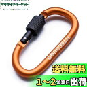 TITECOUGO アウトドア カラビナ おしゃれ 登山 小型 アルミ Dフック 頑丈 ネジロック バンジーコード ブランコ hammocks ハンモックテント ?キャンプ 用品 キーホルダー 釣り ハイキング ペット karabina オレンジ 1個