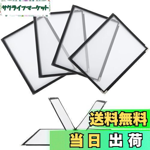 【送料無料】RILIHII メニューブック 8ページ 【5冊セット】メニュー表 A4 (4枚8面) 透明 料理写真入り..