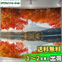 U-SITU タペストリー 壁掛け 壁飾り 富士山 紅葉 湖鏡 自然景色 オシャレ 背景 多機能 布ポスター インテリア 雰囲気転換(サイズ:長さ75cm x ...