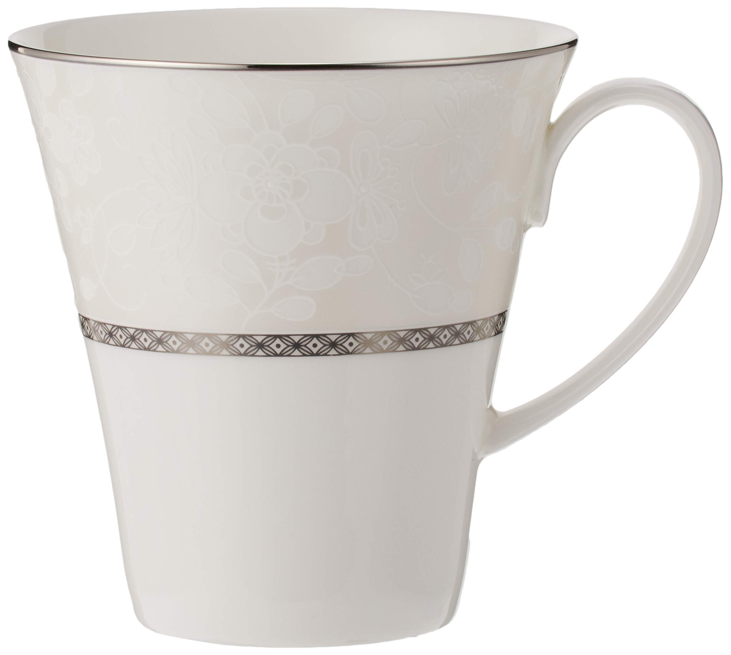 【送料無料】NARUMI(ナルミ) マグカップ ミラノビアンカ 340cc ホワイト 花柄 梅の花 かわいい おしゃれ 大きめ ギフト箱入り 51461-283...