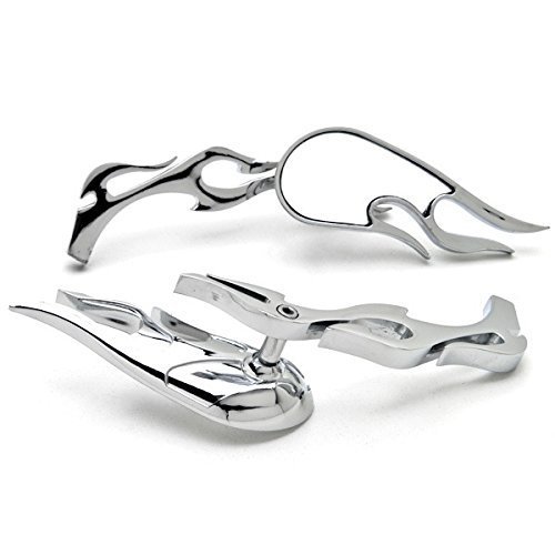 【送料無料】Szmsmy クロームフレイムカスタムリアビューミラー for オートバイクルーザーチョッパー+..