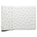 IRETION お風呂 すべり止めマット 浴槽 40×80cm ストーン柄 天然ゴム製 お風呂マット 介護 転倒防止 吸盤付き 柔らかい (ホワイト)