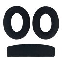 Chic Tuant イヤーパッド for Sennheiser (ゼンハイザー) HD515 HD518 HD555 HD558 HD595 HD598 HD598SE HD598CS HD598SR ゲーミングヘッドセット に対応 交換用 ヘッドホンパッド イヤークッション メモリーフォーム (ブラックベロアイヤーパッド+ヘッドバンド)