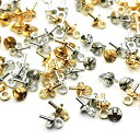 【BEAUTY PLAYER】ヒートンキャップ 挿入ヒートン 4*8mm ゴールド*50個+シルバー*50個 uvレジン アクセサリー パーツ 金具 ハンドメイ...