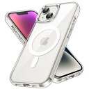 JETech iPhone 14 Plus 6.7インチ用 マグネット ケース MagSafe ワイヤレス充電対応 衝撃吸収 バンパーカバー 傷つけ防止 透明バ...