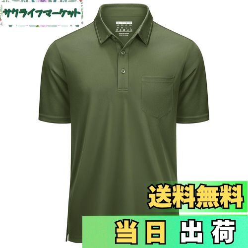 【送料無料】[KEFITEVD] ポロシャツ メンズ 半袖 速乾tシャツ 夏用 作業着 ポリエステルシャツ ポケッ..