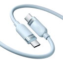 toocki USB C ケーブル 2M 60W シリコンケーブル ブルー PD/QC 急速充電 タイプCケーブル 絡まない 断線防止 充電ケーブル 結束バンド付き Phone 16/Phone 15/Phone Plus、MacBook Air/Pro、Galaxy、Switch等USB-C機種対応