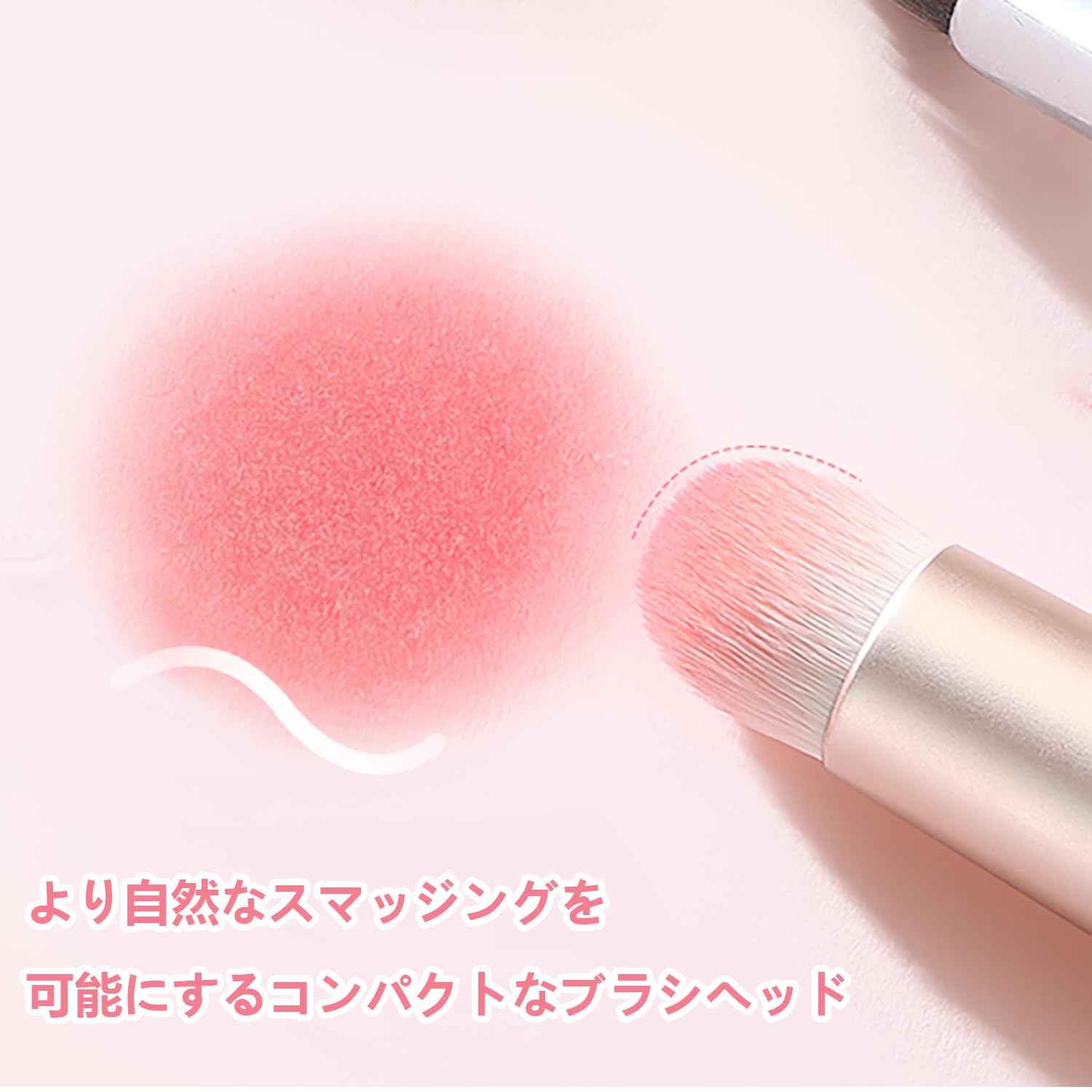 ADOFUN リップブラシ 丸頭 コンシーラーブラシ【2入り】 口紅ブラシ コンシーラー ブラシ 蓋付き 丸頭 メイクブラシ 旅行用 多機能 携帯用 柔らかく 毛が抜けません