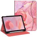 Fintie iPad 第11世代 (A16、2025) / 第10世代 (2022) ケース 11/10.9インチ 保護カバー Apple Pencil 収納可能 2つ折スタンド マルチ視角 オートスリープ機能付き ポケット付き 傷つけ防止 PU合成レザー(柄 X マーブルピンク)
