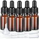 Teenitor 遮光瓶 10ml アロマ用遮光瓶 5本 スポイト付き遮光瓶 茶色遮光スポイト瓶 アロマ保存容器 ガラス製 茶色遮光瓶 アロマ瓶 精油瓶 精油小...