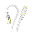1m2本 Veetop CAT8 LANケーブル カテゴリ8 超高速 ギガビット 40Gbps 2000MHz SFTP 26awg 2重シールド 爪折れ防止 防水 難燃 屋内 パソコン ルーター PS4 Xbox PoE等に対応有線ランケーブル(1m-2本, 白い)