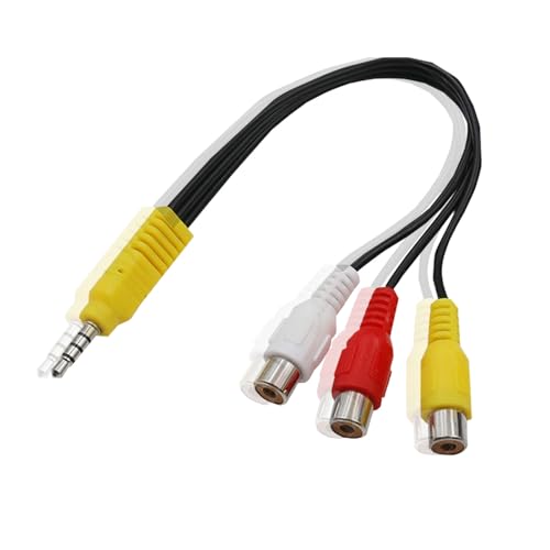 【送料無料】LUYING RCA(赤白黄) ケーブル 4極ミニプラグ - RCA変換ケーブル 4極ミニプラグ変換ケーブ..