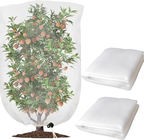 【送料無料】2pc 防虫ネット 防鳥ネット 家庭菜園用 花盆カバー 軽量・通気性 伸縮自在 簡単設置 紫外..