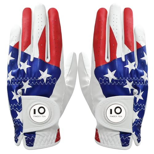 【送料無料】ゴルフグローブ メンズ 天然羊革とマイクロファイバーレザーの組み合わせ 柔らかめ 伸縮性 通気性 耐摩耗性 滑りにくいグリップ 両手 雨 汗に強い ...