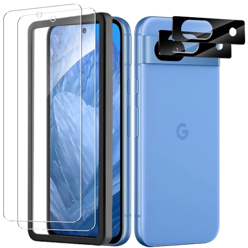 【送料無料】Kakuki For Google Pixel 8A ガラスフィルム*2枚 + カメラフィルム*2枚 ピクセル8a 保護フ..
