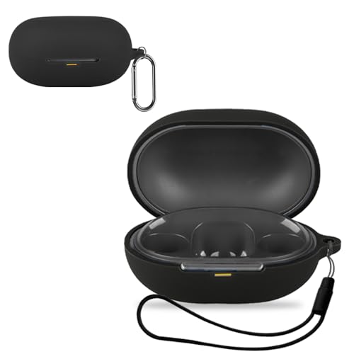 【送料無料】For ワイヤレスイヤホン ケース カバー シリコン素材 着用しやすい 耐衝撃 防水防塵 ウォッシャブル（カラビナ付き+ストラップ付き ） 装着充電可能 持ち運びがしやすい