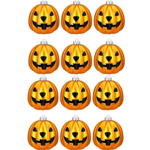 【送料無料】SITEDAN ハロウィン飾り かぼちゃ ボール ハロウィン オーナメント 12個入り 直径5cm オレンジ 装飾ボール 笑顔 パンプキン ボールオーナメント ツリー用 ハンギング デコレーション ハンギングボール