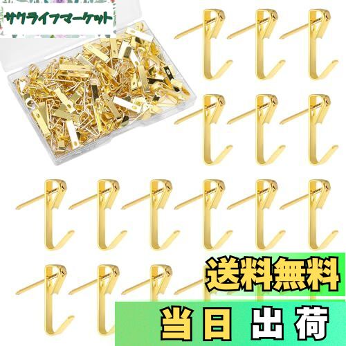 【送料無料】AUGSHYO ピンフック 100個セット（100フック+100針先）石膏ボード・ベニヤ・木用フック 耐..