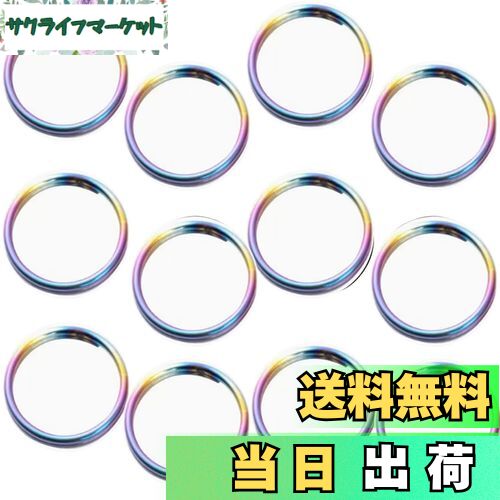 【送料無料】[GEJ-Tech] チタン リング キーホルダー キーリング 小さい 二重リング 丸押 キーフック ..