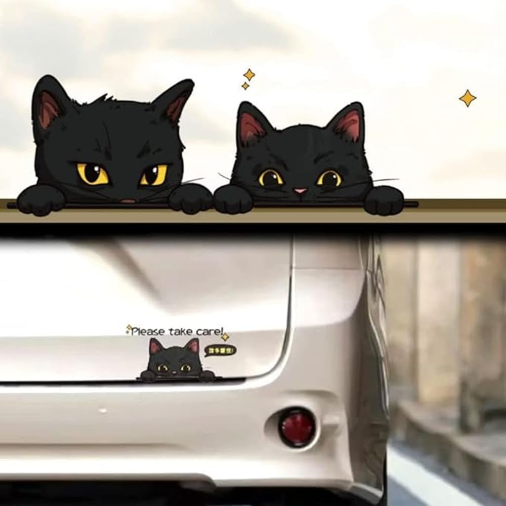 【送料無料】TATACLEA 車のステッカー、かわいい猫の車のステッカー、漫画の車のステッカー、スクラッチ ステッカー 色：B