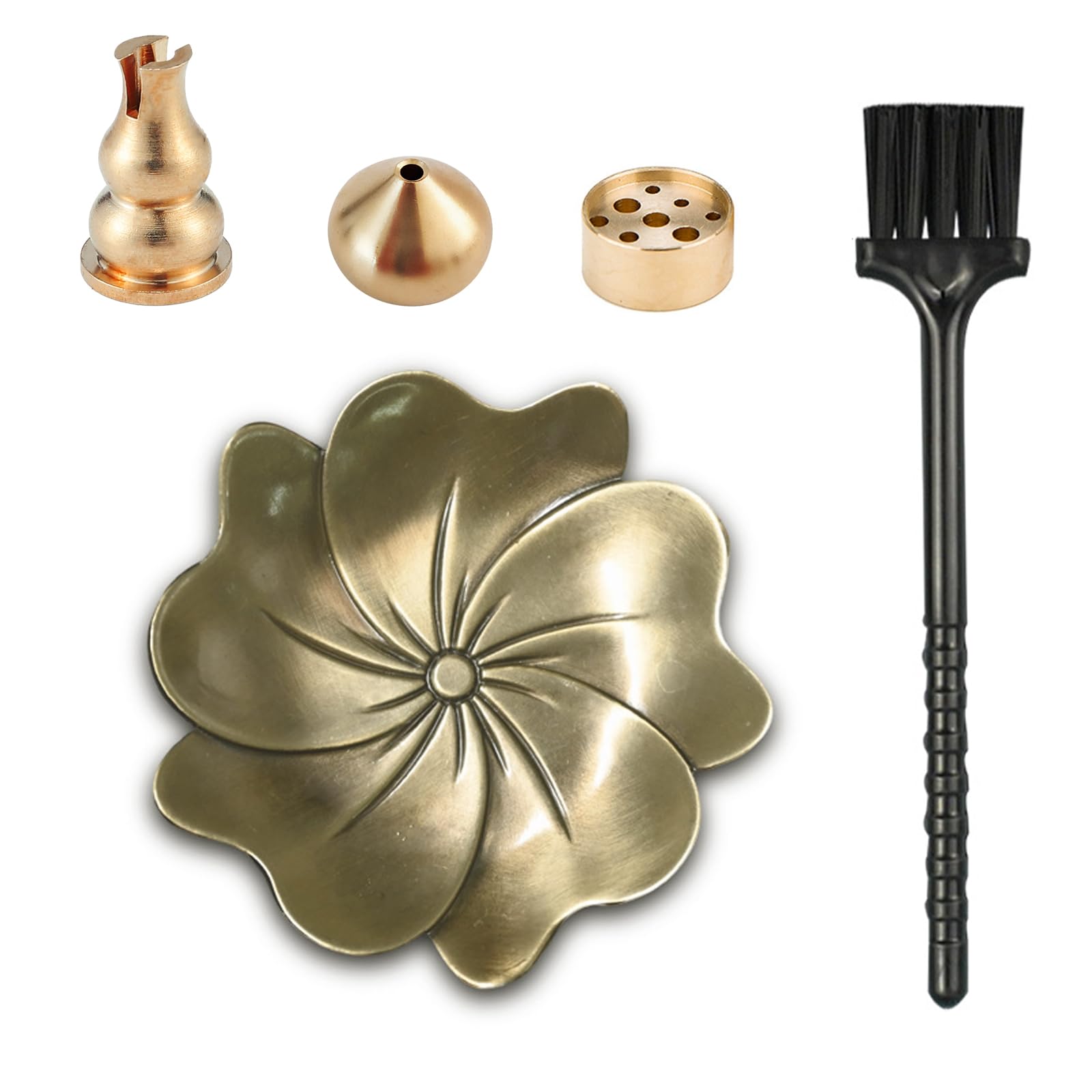 【送料無料】YANYULI 線香立て お香立て 5点セット 桜 和風 香炉 線香皿 インテリア香炉 睡眠 瞑想 浄化 仏壇 茶道 香道 オフィス 書斎 茶室 家庭 ヨガ館 喫茶店用 色：ブロンズ色、サイズ：F