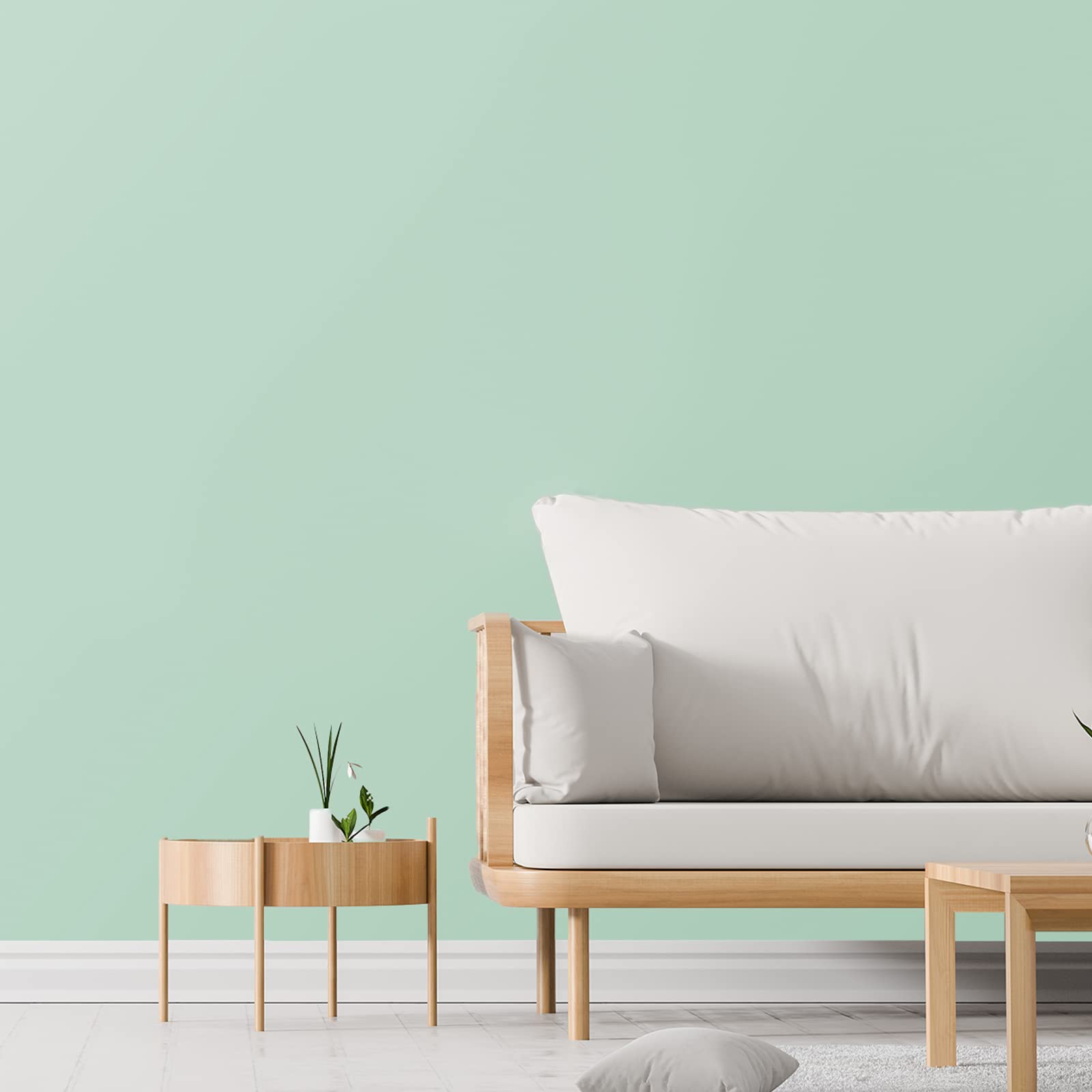 【送料無料】VEELIKE 壁紙シール ミントグリーン リメイクシート 無地 つや消し はがせる壁紙 ...