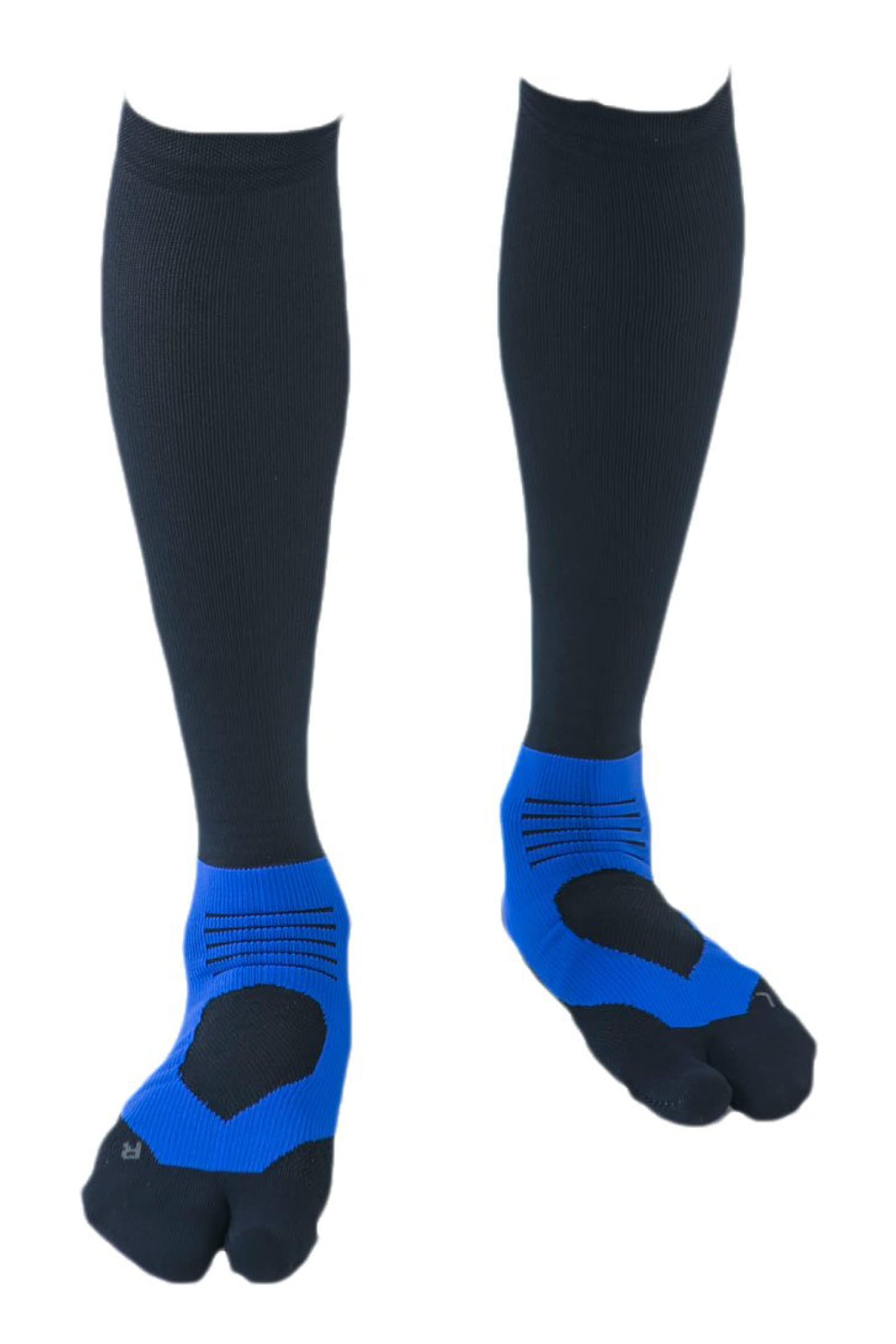 【送料無料】[ランテージ] アスリートラウンドPRO(プロ) v2 ゴルフソックス (25-27cm, ブルー) 日本製 メンズ/レディース 滑り止め 段階着圧 ハイソックス ゴルフ用 靴下 IF37 色：ブルー