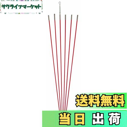 【送料無料】デンサン ジョイント釣り名人Jr. φ5mm× 1.0m オレンジ 6本 ケーブル索引具 JF-5030