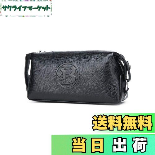 【送料無料】Whatna 2way 牛革 ミニセカンドバッグ メンズ クラッチ バッグ 本革 厚手 レザー 6枚カード収納 カジュアル フォーマル 冠婚葬祭 結婚式 バッグ紳士用 男性用 黒6611166111-黒（天然牛革）