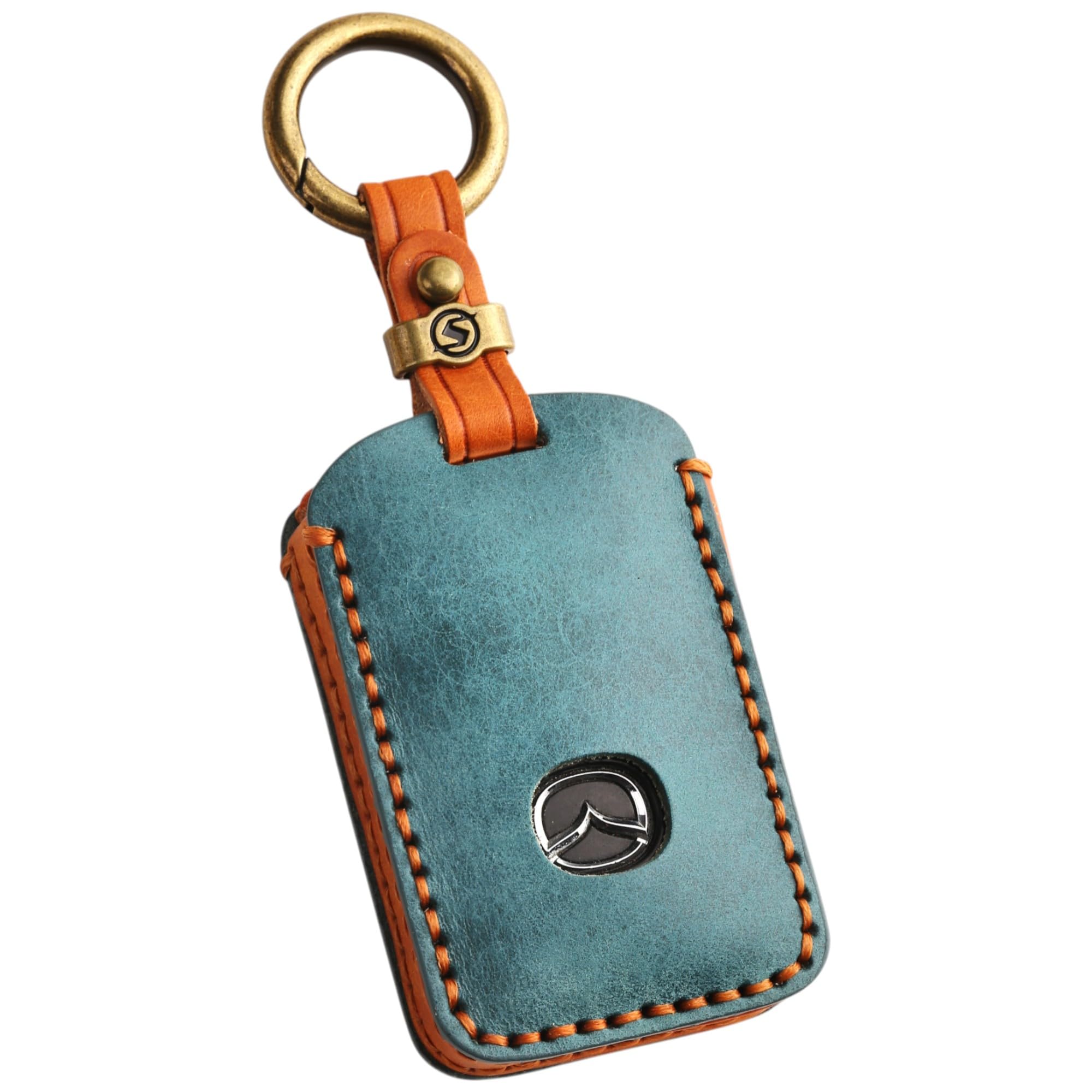 【送料無料】【smasol】互換品 新型 マツダ CX-80 CX8 CX5 CX30 MX30 CX60 CX-30 CX-8 ロードスター 本革 キーケース レザー キーカバー マツダ3 マツダ6 スマートキーケース アクセサリー なめし革 グリーン / 3ボタン