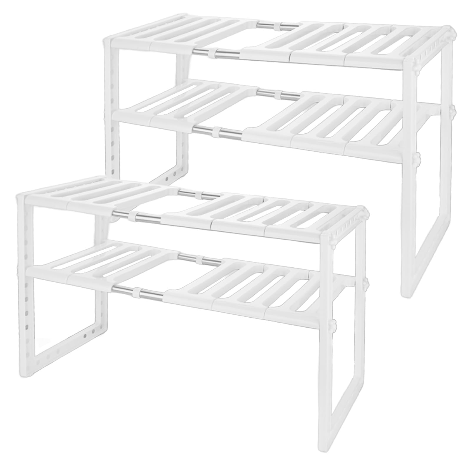 【送料無料】やぬき 2個セット シンクした収納ラック 伸縮式 キッチンした収納 2段 シンク下収納ラック 収納 台所 横幅・高さ 調節可能 簡単組立 流し台 ス...