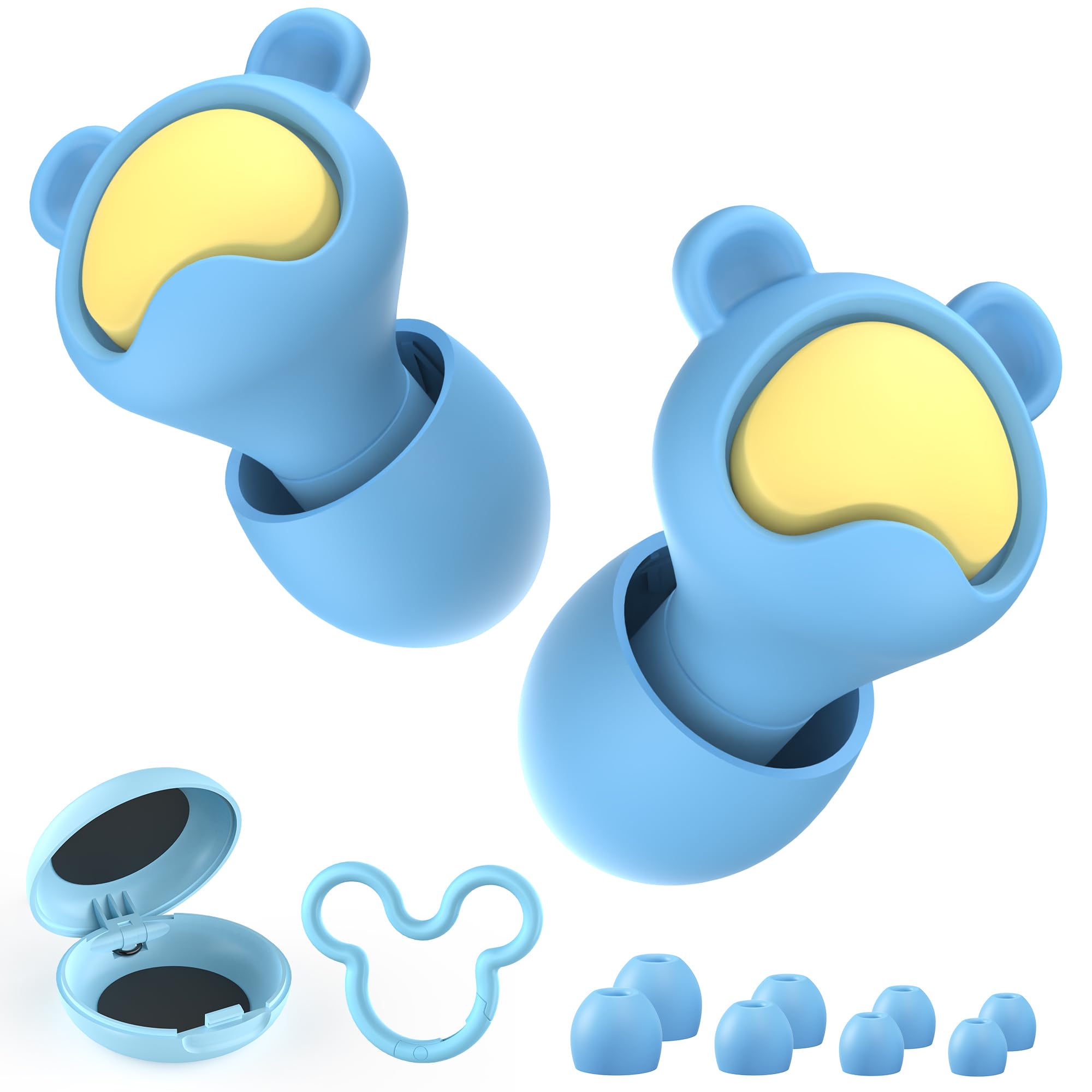 【送料無料】Quietide 子供用耳栓（6 〜12歳用）ライブ用耳栓 可愛い コンサートやフェス、飛行機、映画館、家庭、学校、遊びなどで大音量の場所で使用できる 聴覚過敏 騒音対策 小さめ 水洗い可能 繰り返し使える聴覚プロテクション 携帯ケース付き 日本語説明書付 Q37