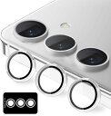 【送料無料】Kakuki for Galaxy S24 FE 用 カメラフィルム ギャラクシーS24 FE カメラ保護フィルム 薄型 強化ガラス 耐衝撃 独立型 露出オーバー防止 アルミ合金 カメラカバー (シルバー)