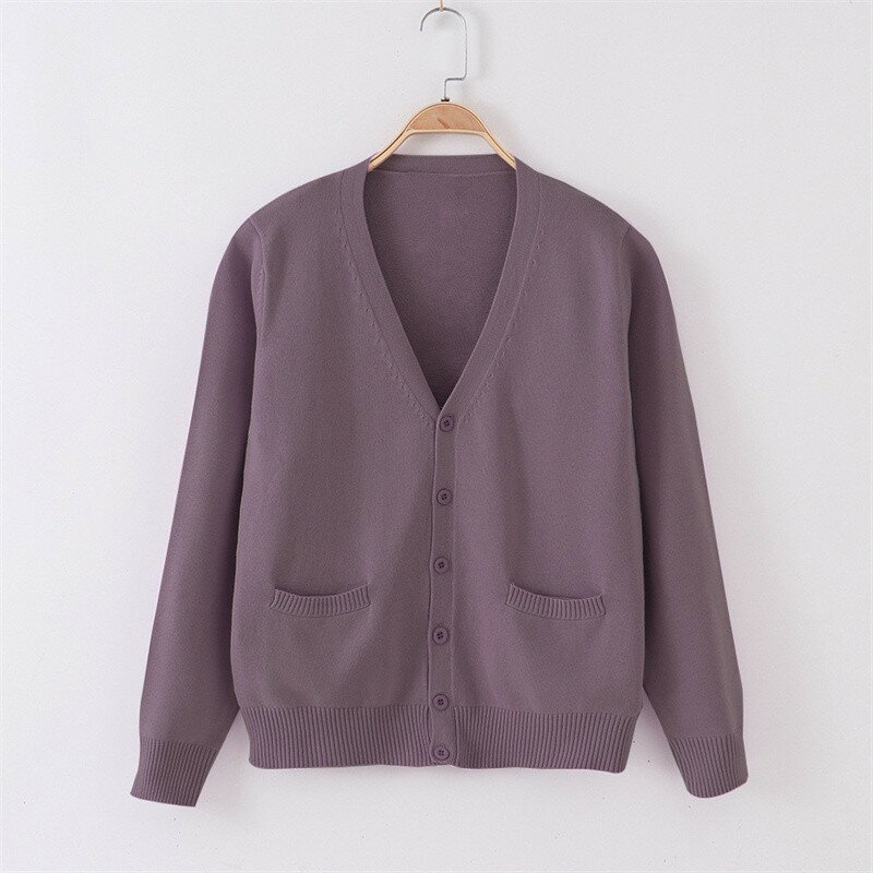楽天市場】制服 カーディガン(カラーカーキグリーン)の通販